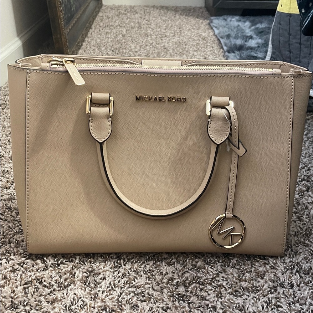 Michael Kors Taupe Satchel Bag